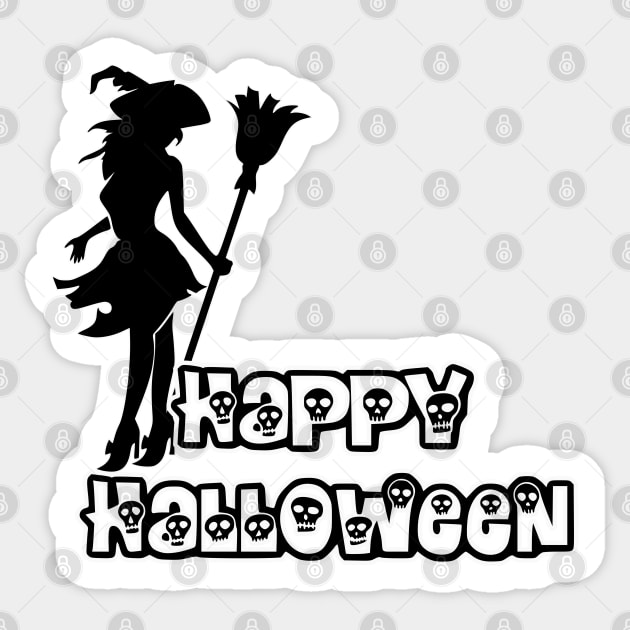 Happy Halloween - Pretty Halloween Witch Sticker by Semenov